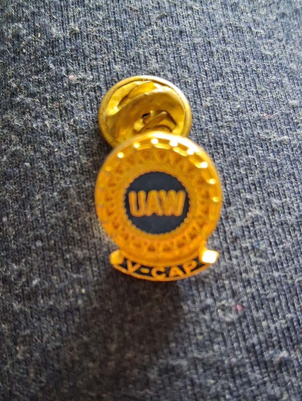 Gold & Blue UAW Emblem Cuff Link – Classic Lapel Accessory